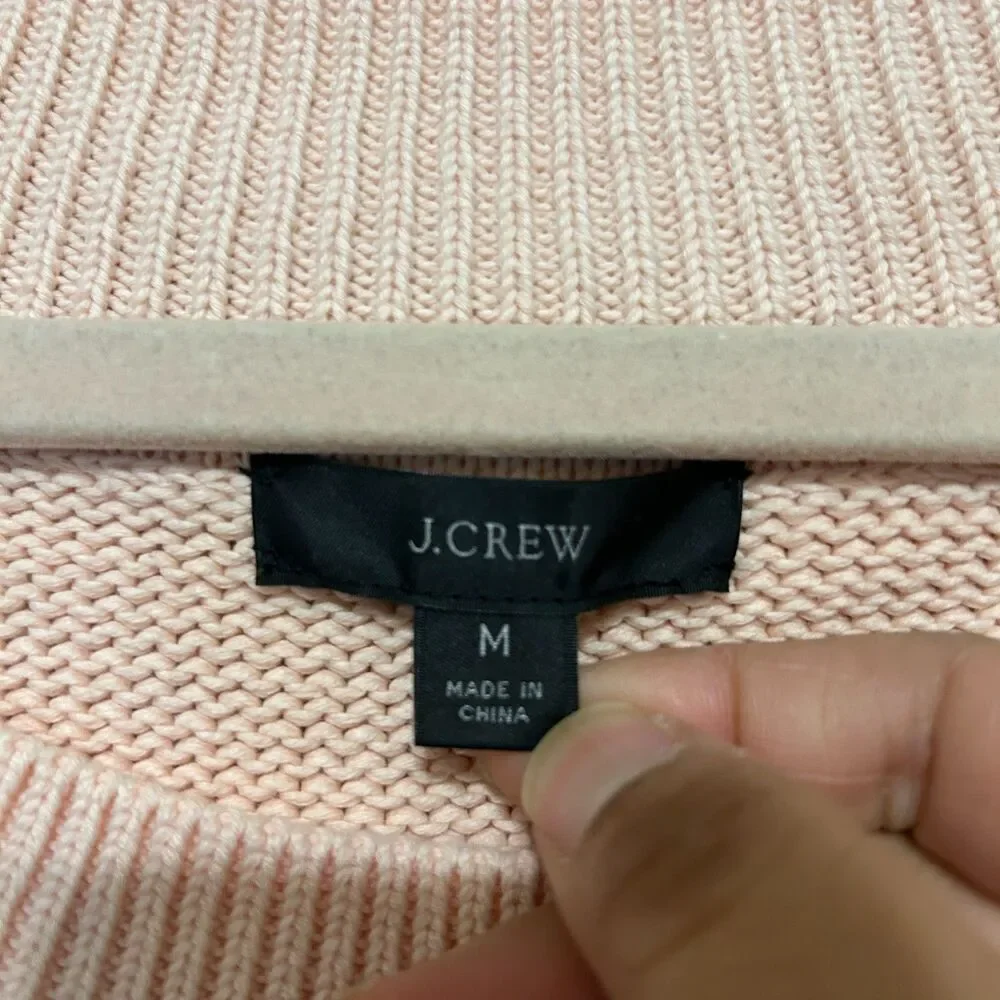 J. Crew Relaxed-Sleeve Boatneck Beach Sweater Womem Medum Pink Oversized Coastal